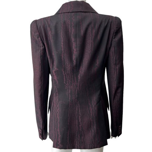 $2190 Alexander McQueen Burgundy Black Silk Blazer Wool Jacket size 44 - Picture 5 of 9
